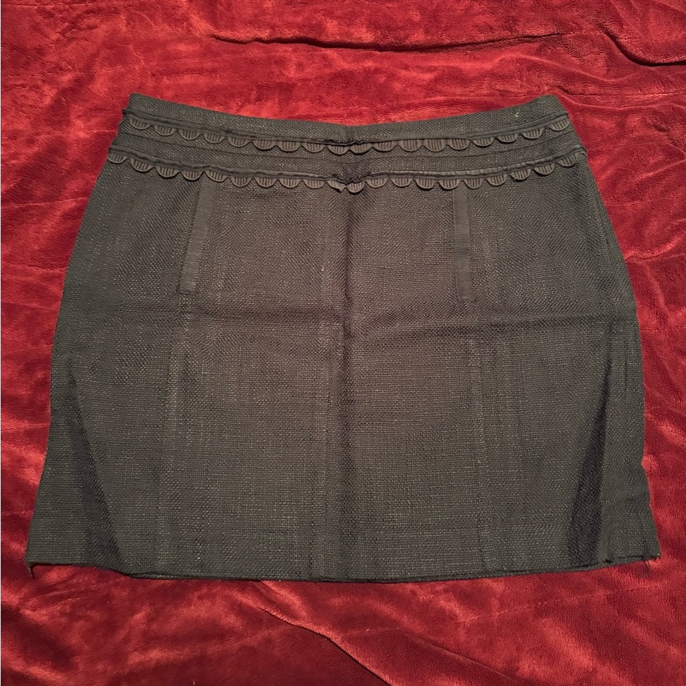 Tory Burch Black Scalloped Mini Skirt (new without tag)